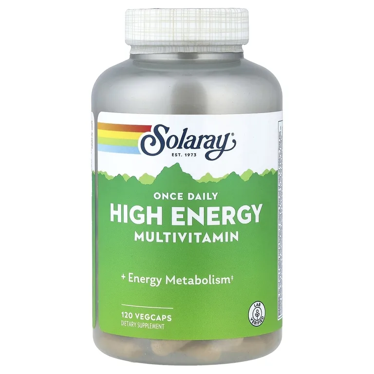 Solaray, Once Daily, Мультивитамины с высокой энергией, 120 вегетарианских капсул