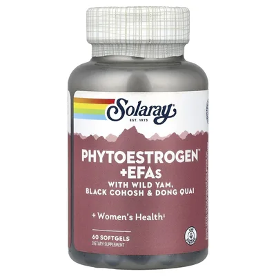 Solaray, Phytoestrogen™ с незаменимыми жирными кислотами с диким ямсом, воронцем кистевидным и дудником китайским, 60 мягких таблеток