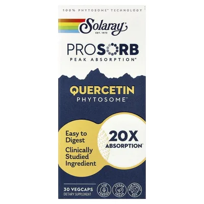 Solaray, Quercetin Phytosome™, фитосомы кверцетина, 30 растительных капсул (250 мг в 1 растительной капсуле)
