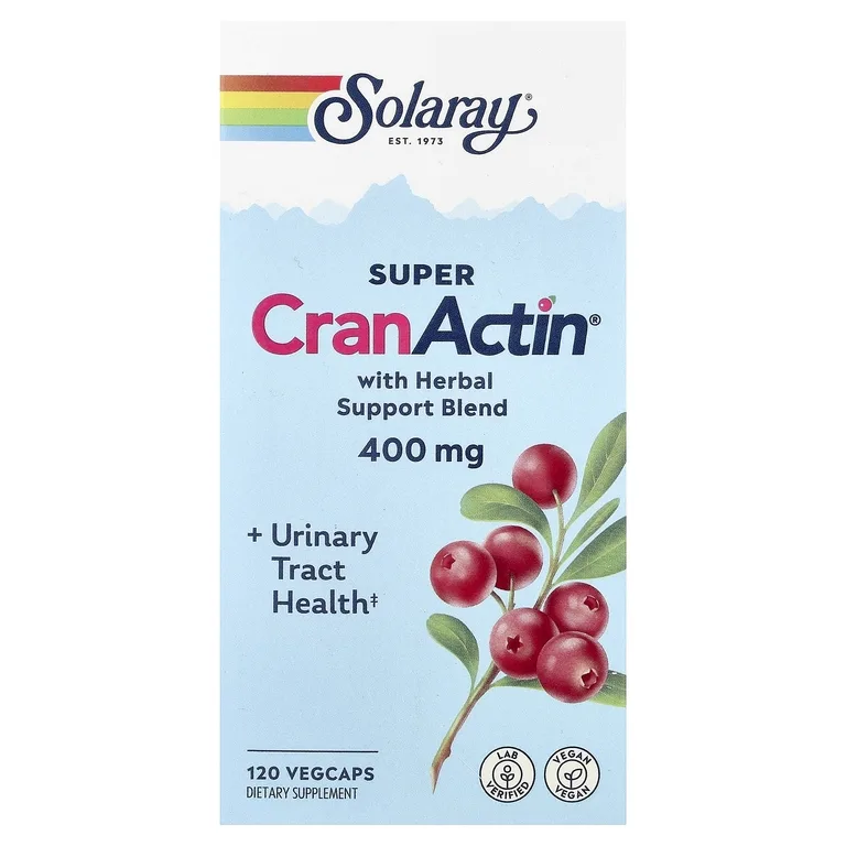 Solaray, Super CranActin® со смесью трав для поддержки, 400 мг, 120 растительных капсул