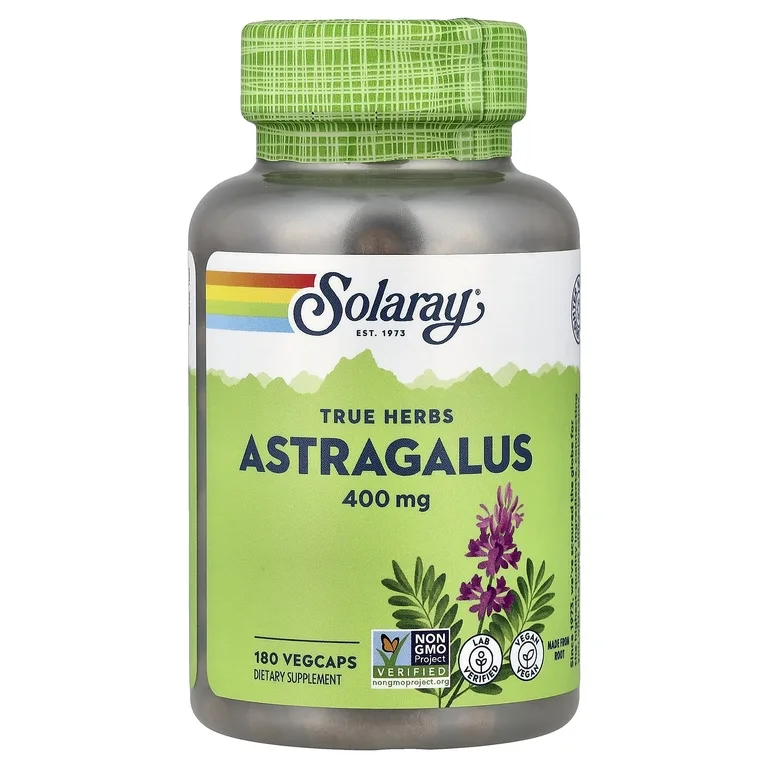 Solaray, True Herbs, астрагал, 400 мг, 180 вегетарианских капсул