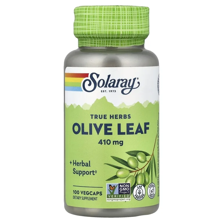 Solaray, True Herbs, листья оливкового дерева, 410 мг, 100 вегетарианских капсул