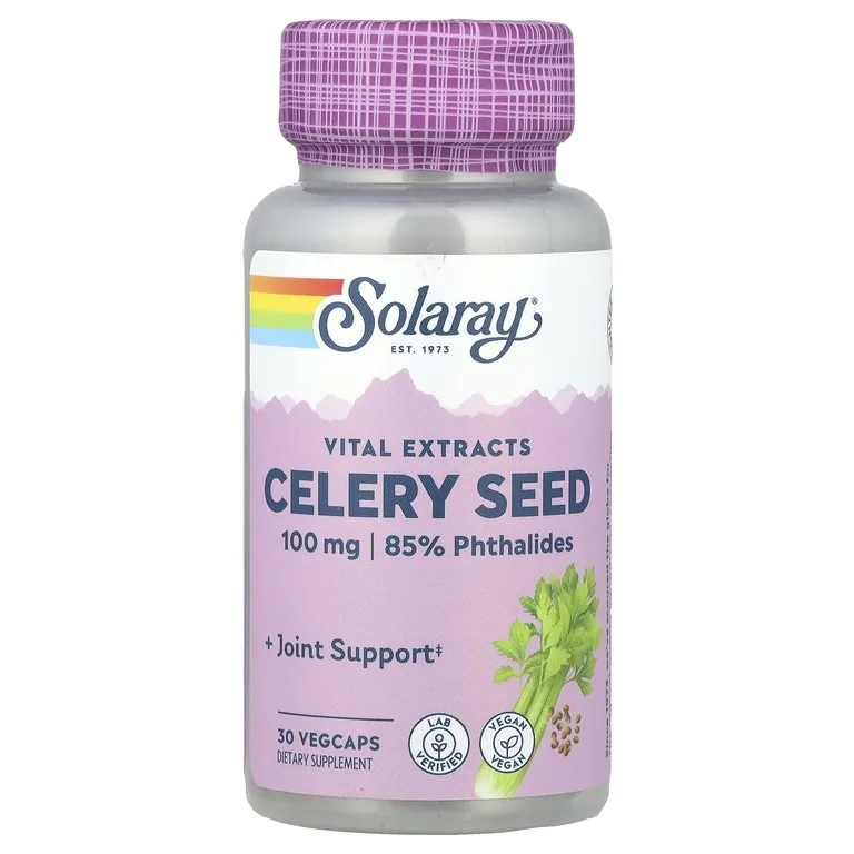Solaray, Vital Extracts, экстракт семян сельдерея, 30 растительных капсул