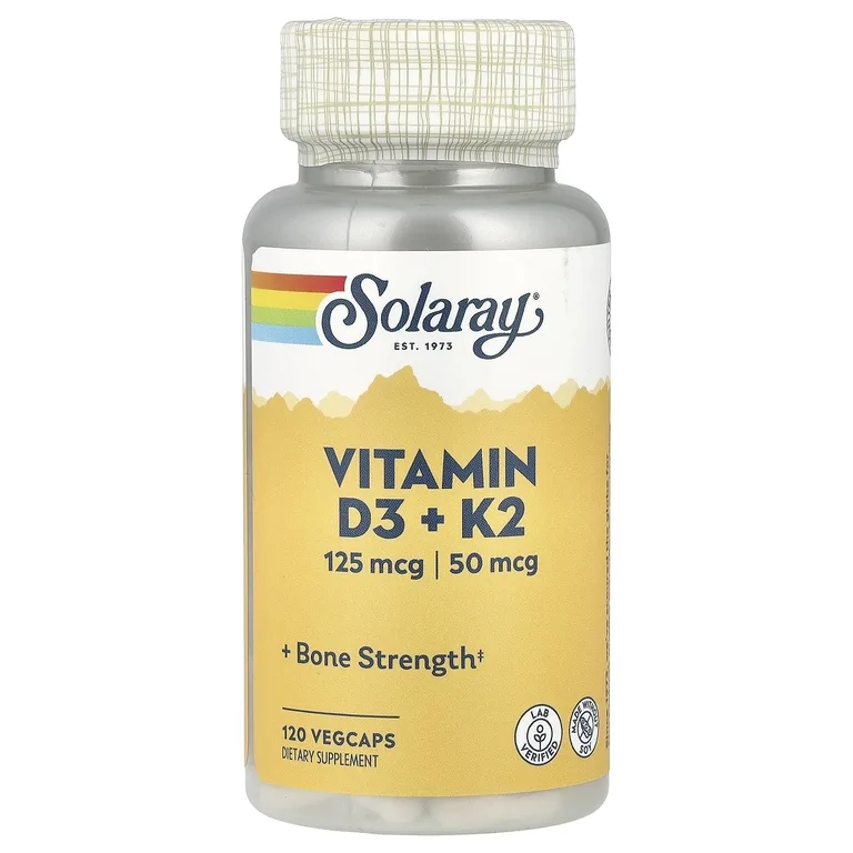 Solaray, витамины D3 и K2, 120 капсул VegCap