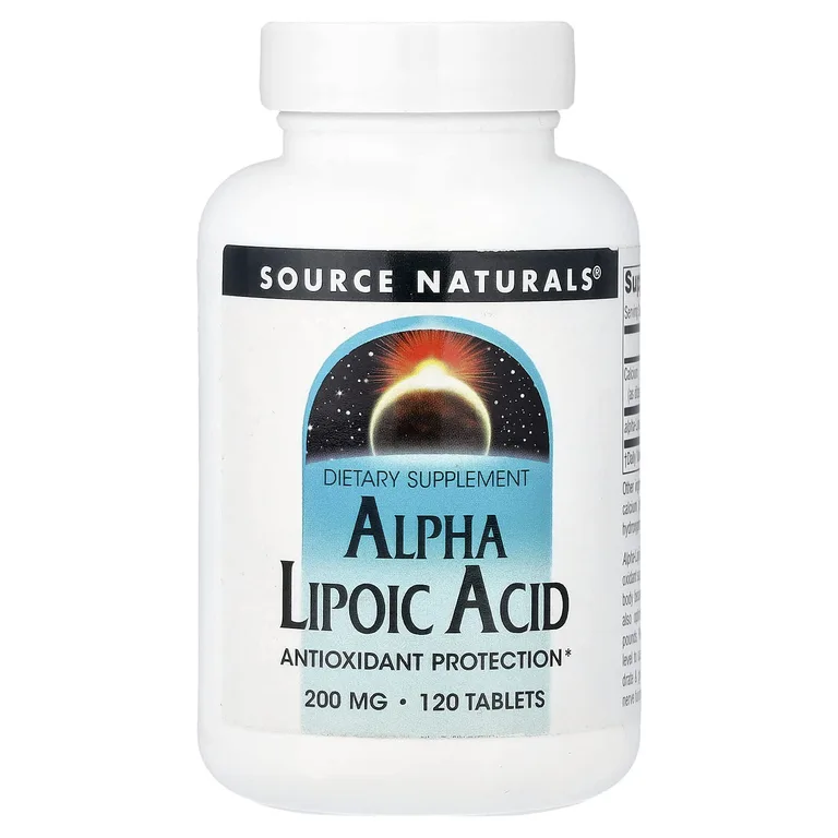 Source Naturals, альфа-липоевая кислота, 200 мг, 120 таблеток
