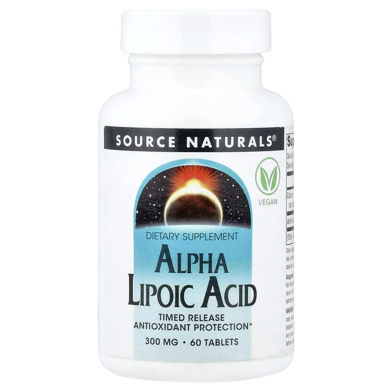 Source Naturals, альфа-липоевая кислота, замедленное высвобождение, 60 таблеток