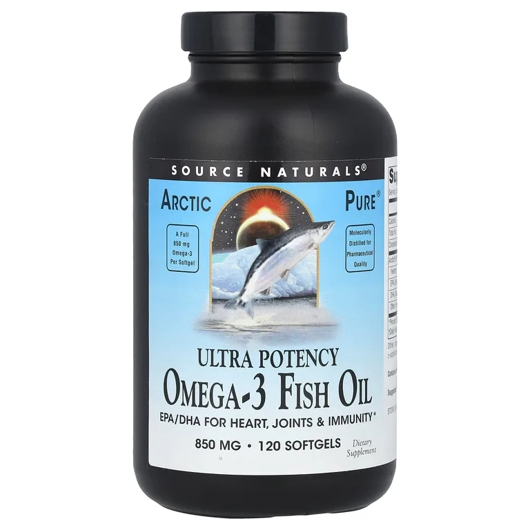 Source Naturals, Arctic Pure® рыбий жир с омега-3, сверхэффективный, 850 мг, 120 мягких таблеток