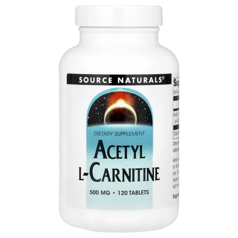 Source Naturals, ацетил-L-карнитин, 500 мг, 120 таблеток
