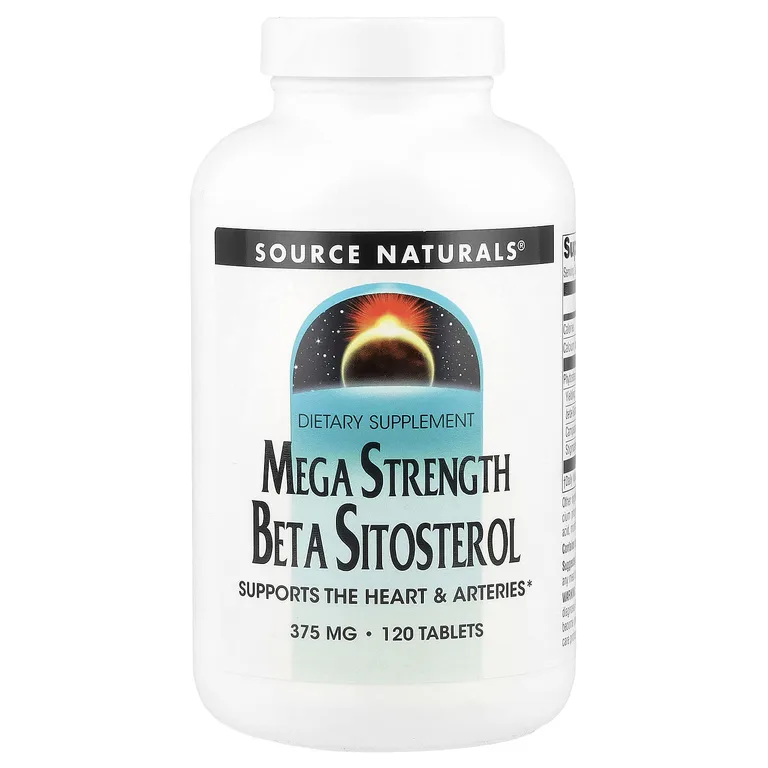 Source Naturals, бета-ситостерол усиленного действия, 375 мг, 120 таблеток