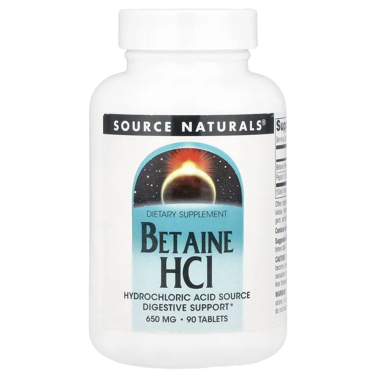 Source Naturals, бетаина гидрохлорид, 90 таблеток