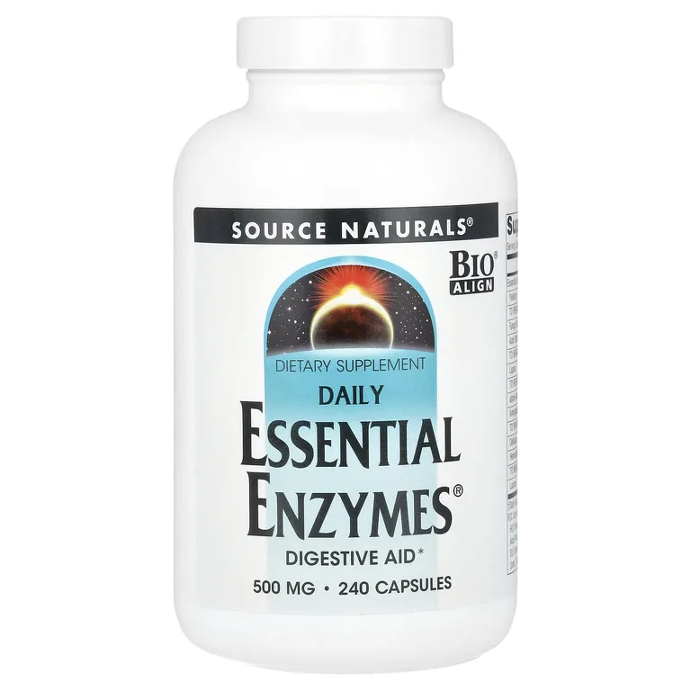 Source Naturals, добавка с незаменимыми ферментами для ежедневного использования, 500 мг, 240 капсул