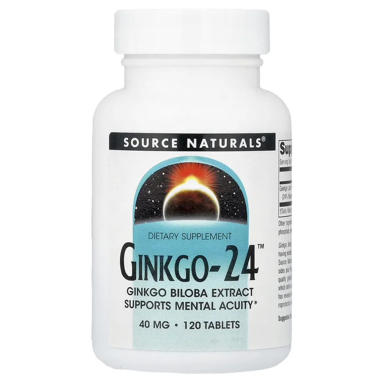 Source Naturals, Экстракт гинкго билоба, 40 мг, 120 таблеток
