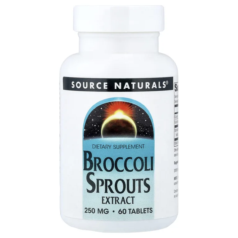 Source Naturals, Экстракт ростков брокколи, 250 мг, 60 таблеток