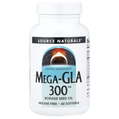 Source Naturals, гамма-линоленовая кислота, 300 мг, 60 мягких капсул