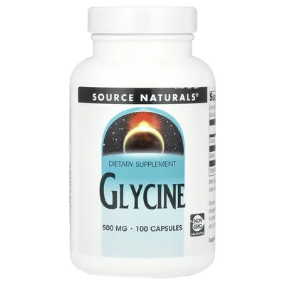 Source Naturals, Глицин, 500 мг, 100 капсул