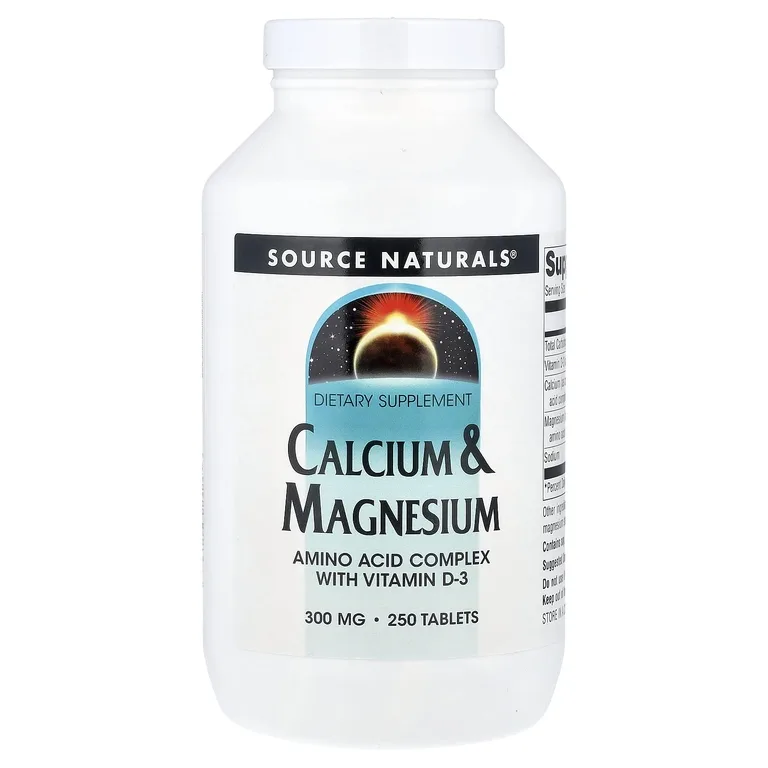 Source Naturals, кальций и магний, 300 мг, 250 таблеток