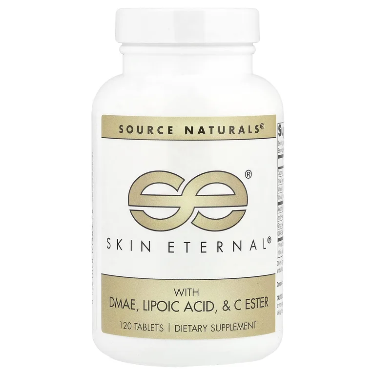 Source Naturals, комплекс для питания и здоровья кожи с диметиламиноэтанолом, липоевой кислотой и витамином С, 120 таблеток
