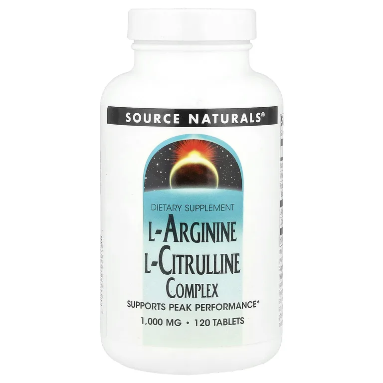 Source Naturals, комплекс L-аргинина и L-цитруллина, 120 таблеток