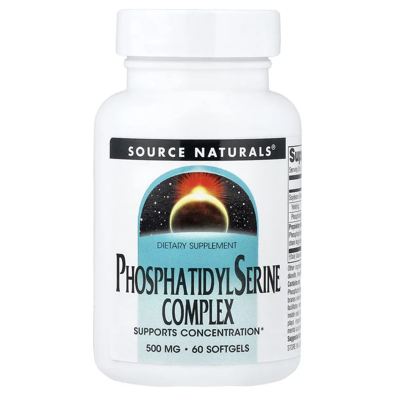 Source Naturals, комплекс с фосфатидилсерином, 500 мг, 60 капсул