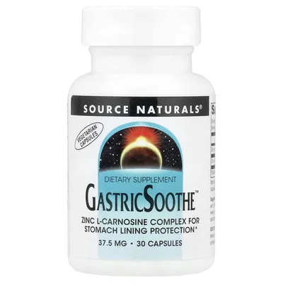 Source Naturals, Комплекс с цинком и L-карнозином для защиты слизистой оболочки желудка, 37.5 мг, 30 капсул