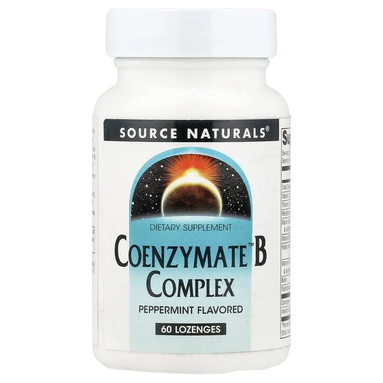 Source Naturals, комплекс витаминов группы B, вкус перечная мята, 60 пастилок для рассасывания