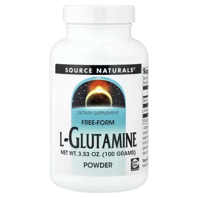 Source Naturals, L-глютамин, порошок в свободной форме 3.53 унции (100 г)