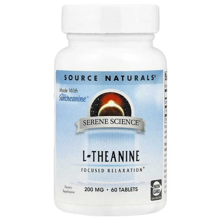Source Naturals, L-теанин, 200 мг, 60 таблеток