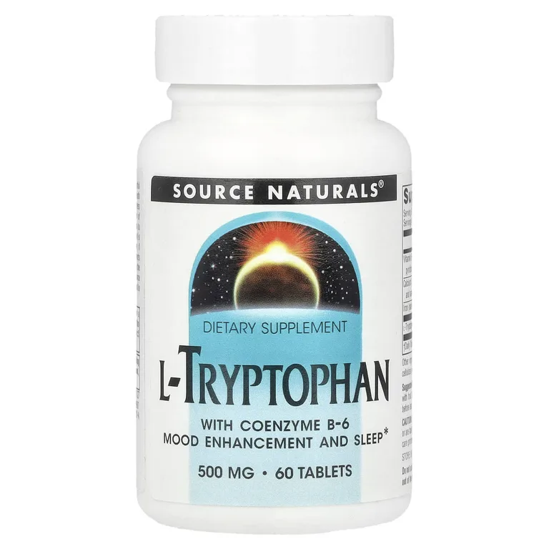 Source Naturals, L-триптофан с коэнзимом B6, 60 таблеток