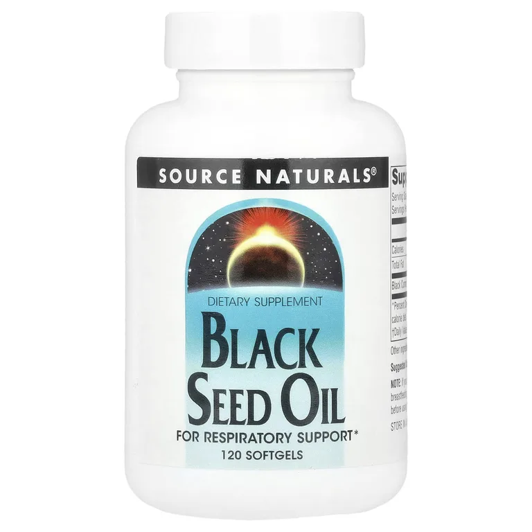 Source Naturals, масло чёрного тмина, 120 капсул (500 мг в 1 капсуле)
