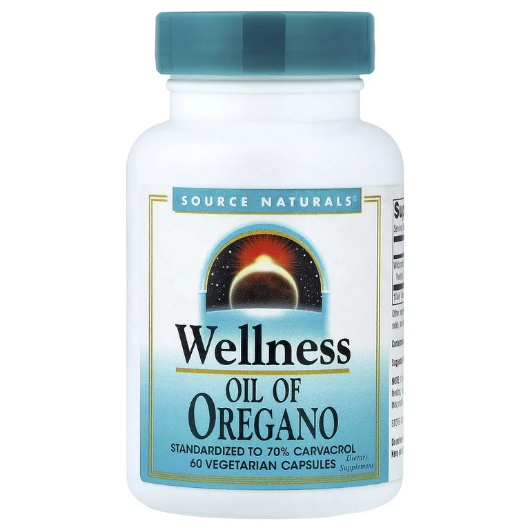 Source Naturals, масло орегано, 60 вегетарианских капсул (45 мг в 1 капсуле)