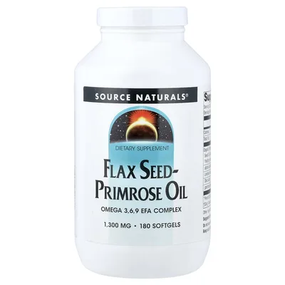 Source Naturals, масло семян льна и первоцвета, 180 капсул