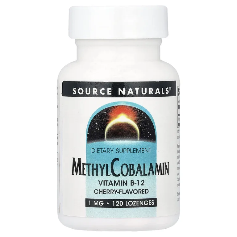 Source Naturals, метилкобаламин, со вкусом вишни, 1 мг, 120 пастилок