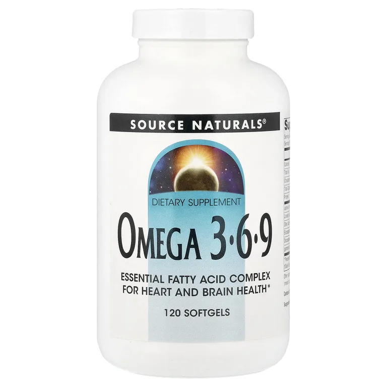 Source Naturals, омега-3, 6, 9, 120 желатиновых капсул