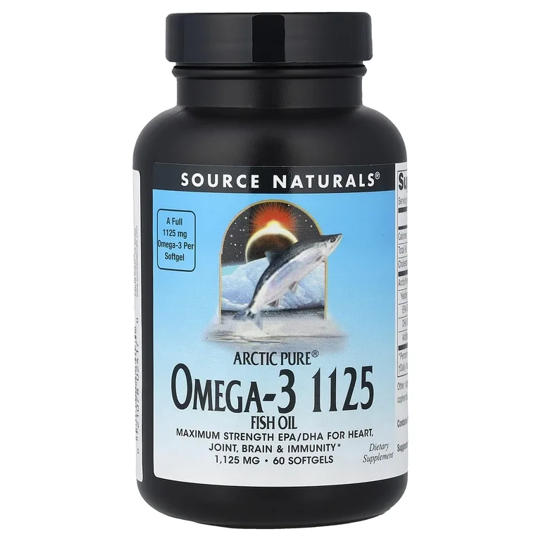 Source Naturals, омега-3 рыбий жир, 1125 мг, 60 желатиновых капсул