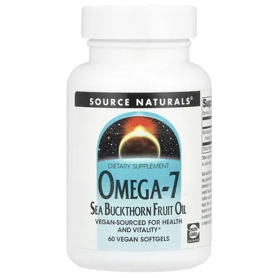 Source Naturals, омега-7, Масло плодов облепихи, 60 вегетарианских желатиновых капсул