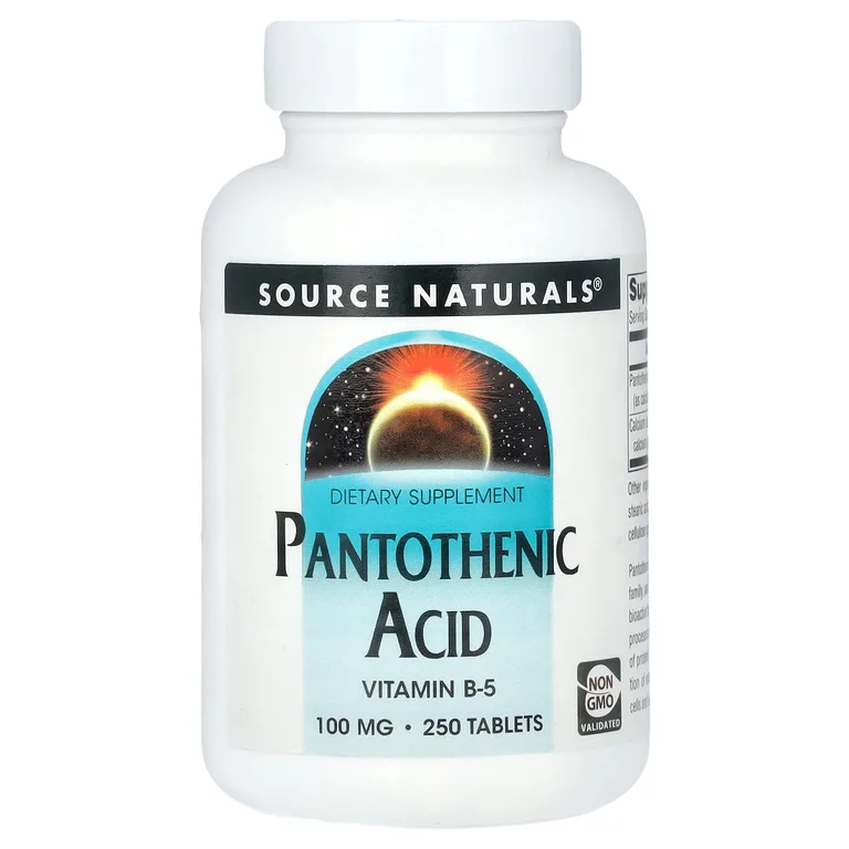 Source Naturals, пантотеновая кислота, 250 таблеток