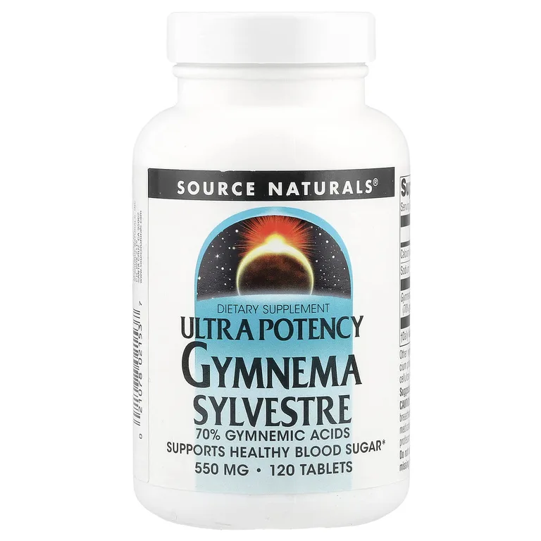 Source Naturals, поддержка здорового уровня сахара в крови с джимнемой сильвестра, 550 мг, 120 таблеток
