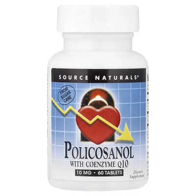 Source Naturals, поликозанол с коэнзимом Q10, 60 таблеток
