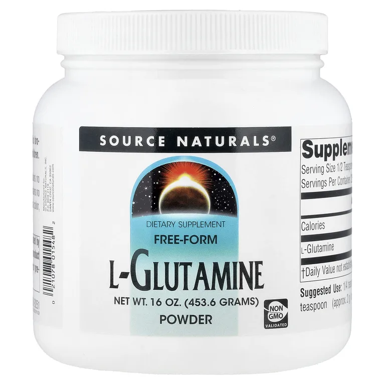 Source Naturals, порошок L-глютамина в свободной форме, 453,6 г (16 унций)