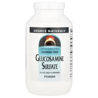Source Naturals, Порошок сульфата глюкозамина, без натрия, 453,5 г (16 унций)
