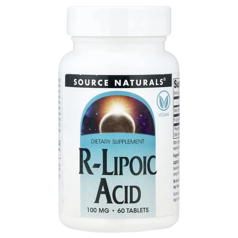 Source Naturals, R-липоевая кислота, 100 мг, 60 таблеток