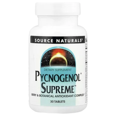 Source Naturals, растительный комплекс с экстрактом коры французской приморской сосны, 30 таблеток