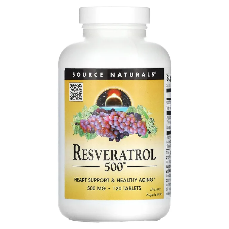 Source Naturals, Ресвератрол 500 ™, 500 мг, 120 таблеток