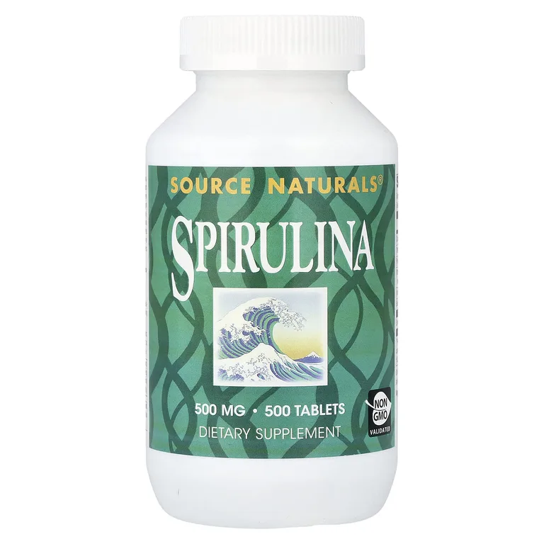 Source Naturals, спирулина, 500 таблеток