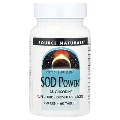 Source Naturals, Супероксиддисмутаза, 250 мг, 60 таблеток