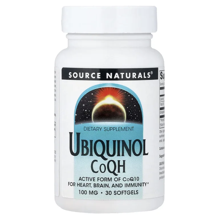 Source Naturals, Убихинол, 100 мг, 30 желатиновых капсул