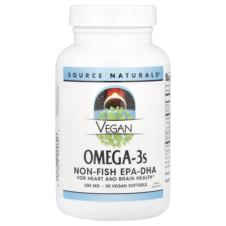 Source Naturals, веганские омега-3, 300 мг, 90 веганских капсул
