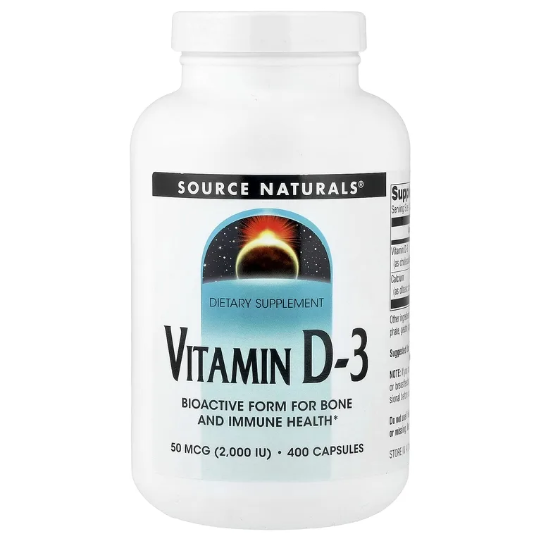 Source Naturals, витамин D3, 400 капсул