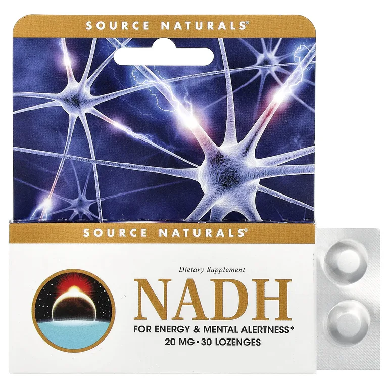 Source Naturals, восстановленный бета-никотинамидадениндинуклеотид - коферментный витамин B3, 20 мг, 30 сублингвальных таблеток
