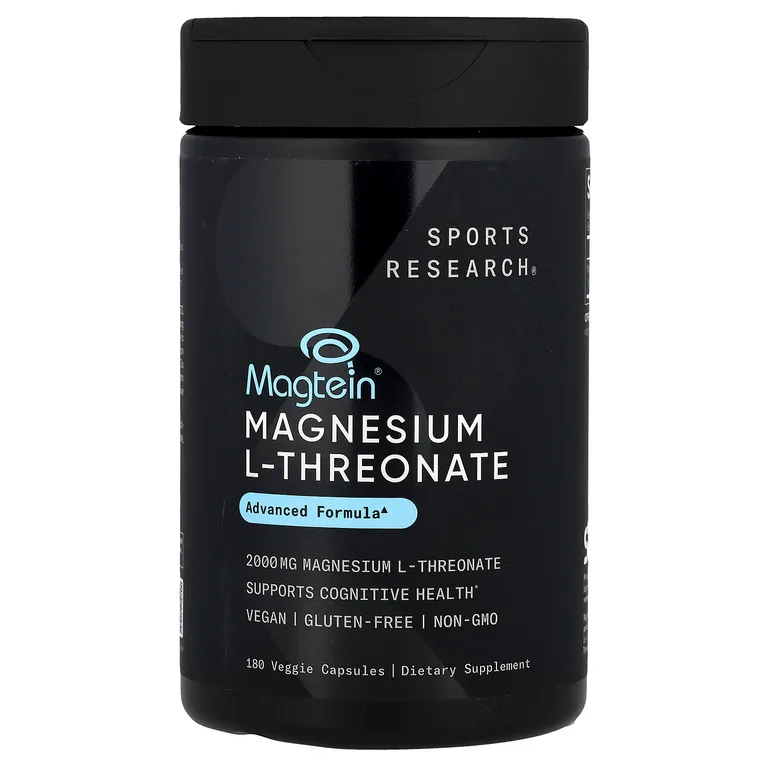 Sports Research, Magtein®, L-треонат магния, 180 растительных капсул (666 мг на капсулу)